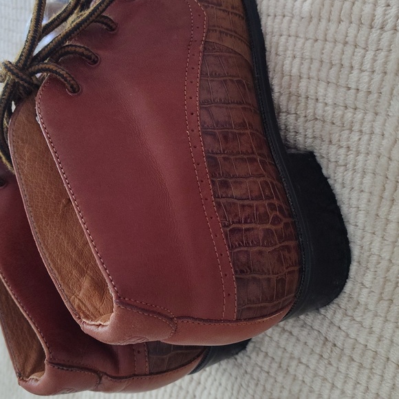 ARIAT Croc Embossed Leather Lace Up Boots Women's 8B - Picture 6 of 15